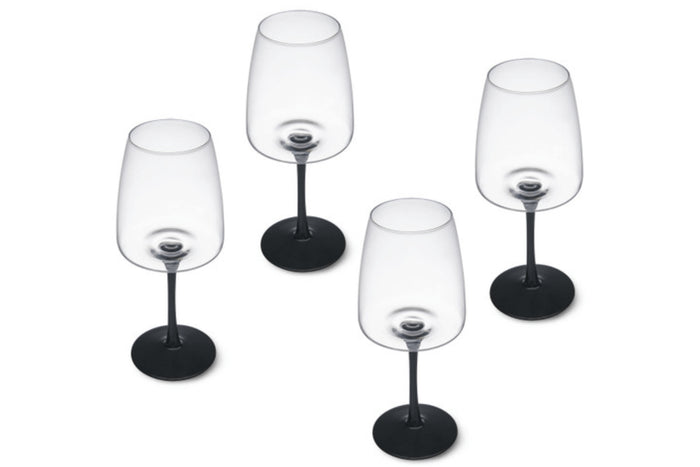 Set de 4 verres à vin rouge Mikasa Palermo en cristal transparent et noir 450ml