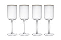 Set de 4 verres à vin rouge Mikasa Sorrento en cristal transparent motif nervuré 450ml