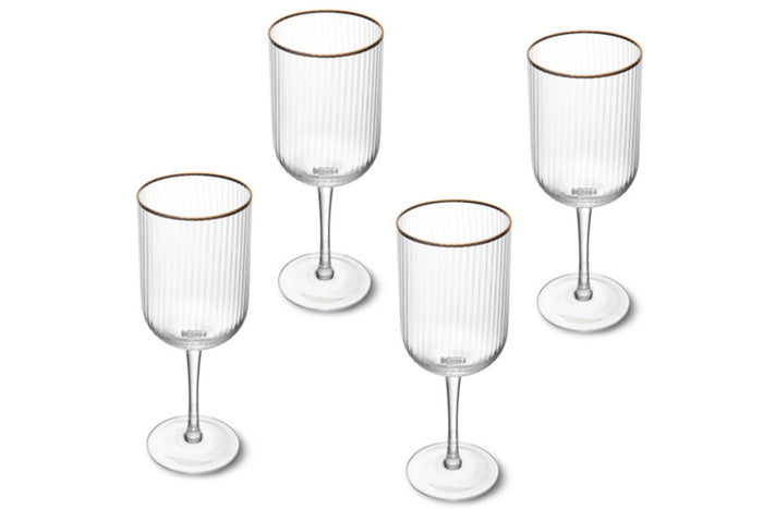 Set de 4 verres à vin rouge Mikasa Sorrento en cristal transparent motif nervuré 450ml