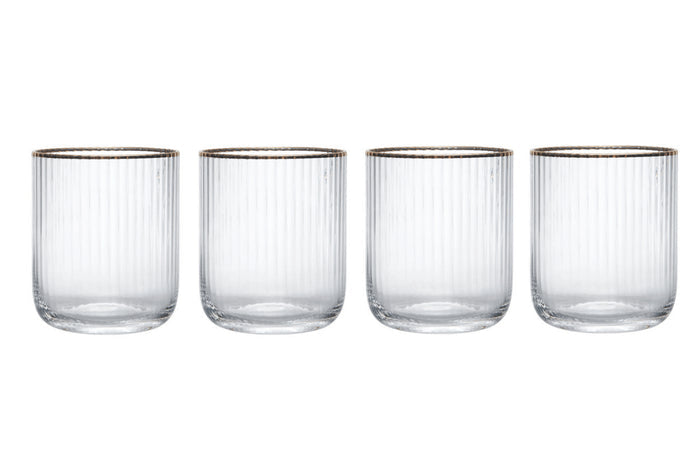 Set de 4 verres Mikasa Sorrento en cristal motif côtelé 400ml