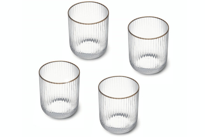 Set de 4 verres Mikasa Sorrento en cristal motif côtelé 400ml
