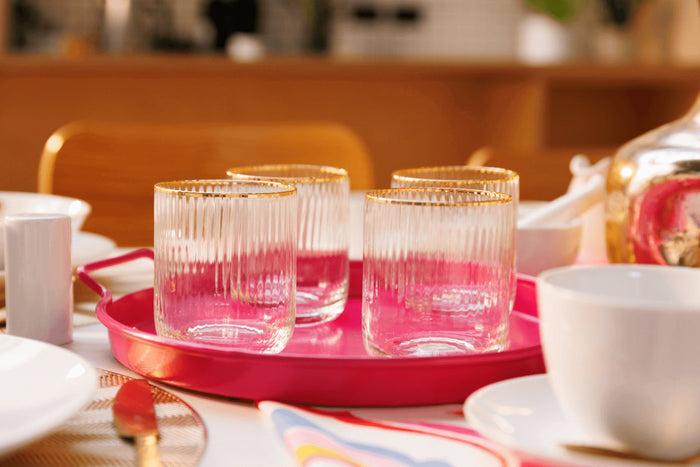 Set de 4 verres Mikasa Sorrento en cristal motif côtelé 400ml