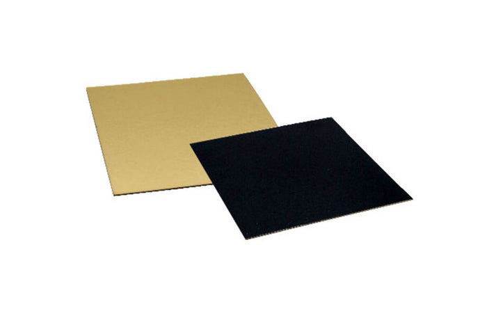 Set de 5 cartons carrés or/noir Patisdécor 28x28cm