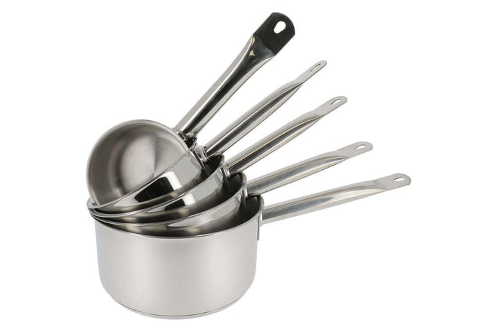 Set de 5 casseroles Baumalu Ligne Professionnelle en acier inox 12, 14, 16, 18 et 20cm