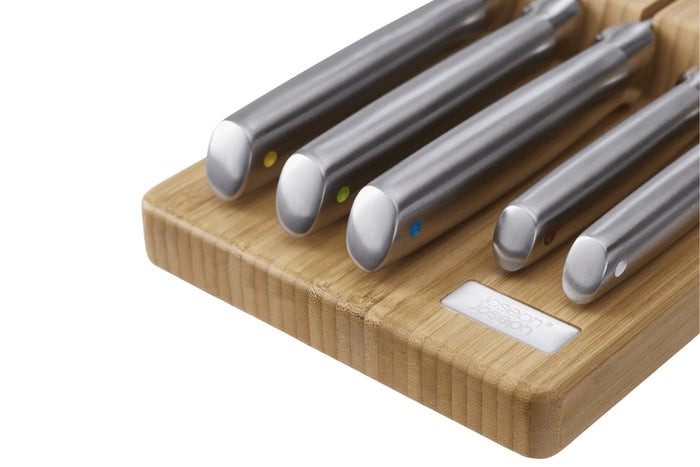 Set de 5 couteaux Joseph Joseph Elevate Steel Knives Bamboo Store + plateau en bambou