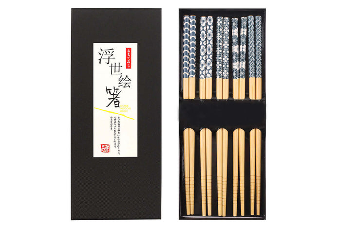 Set de 5 paires de baguettes chinoises en bambou Kutoyama - Modèle 1
