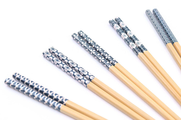 Set de 5 paires de baguettes chinoises en bambou Kutoyama - Modèle 1