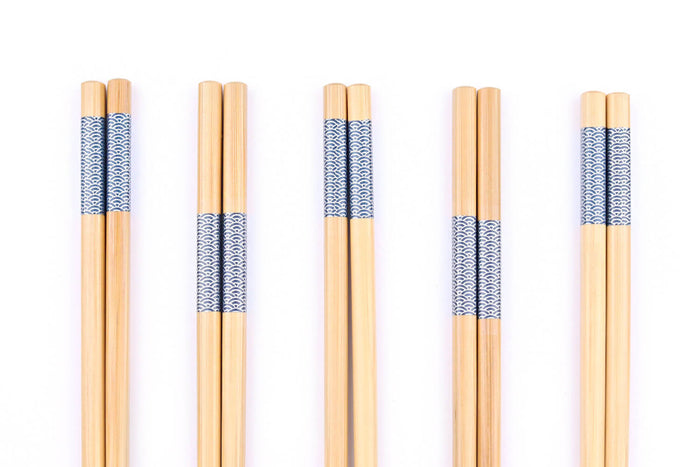 Set de 5 paires de baguettes chinoises en bambou Kutoyama - Modèle 2