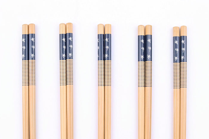 Set de 5 paires de baguettes chinoises en bambou Kutoyama - Modèle 3