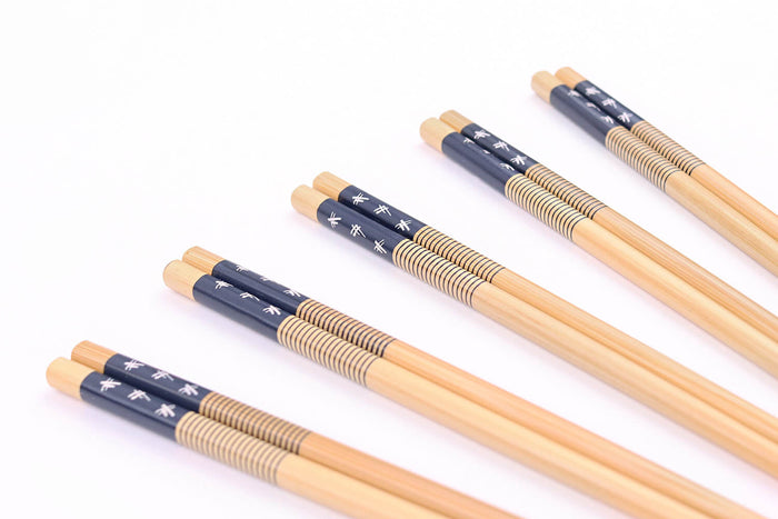 Set de 5 paires de baguettes chinoises en bambou Kutoyama - Modèle 3