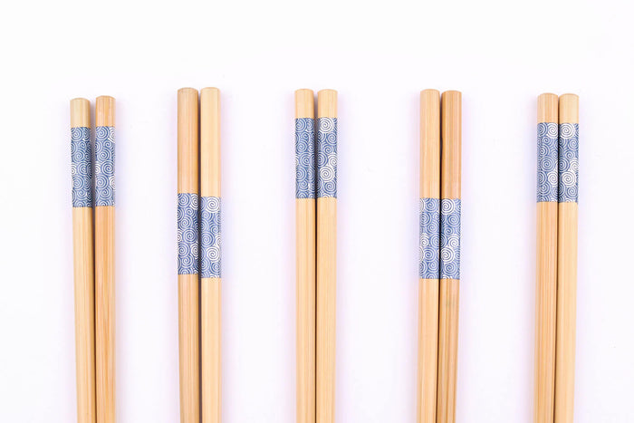 Set de 5 paires de baguettes chinoises en bambou Kutoyama - Modèle 5