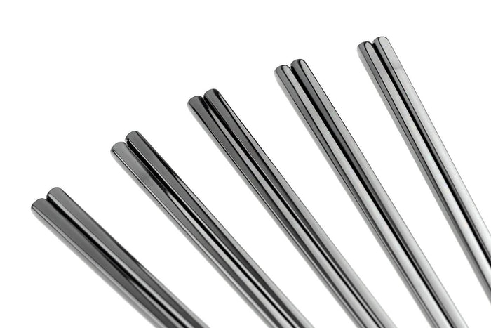 Set de 5 paires de baguettes chinoises en inox noir Kutoyama