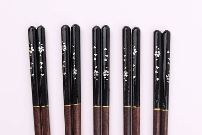 Set de 5 paires de baguettes chinoises Kutoyama en bois de nanmu 23cm