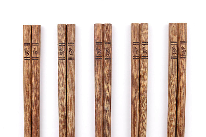 Set de 5 paires de baguettes chinoises Kutoyama en bois de wengé 25cm