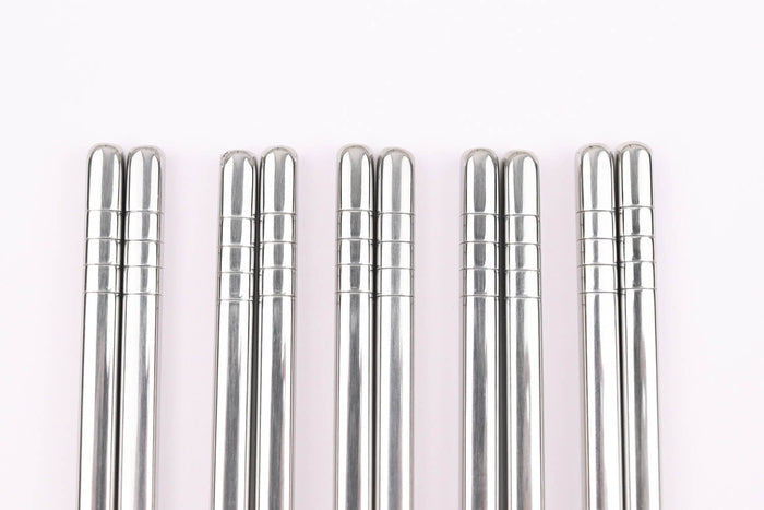 Set de 5 paires de baguettes chinoises Kutoyama en inox 24cm