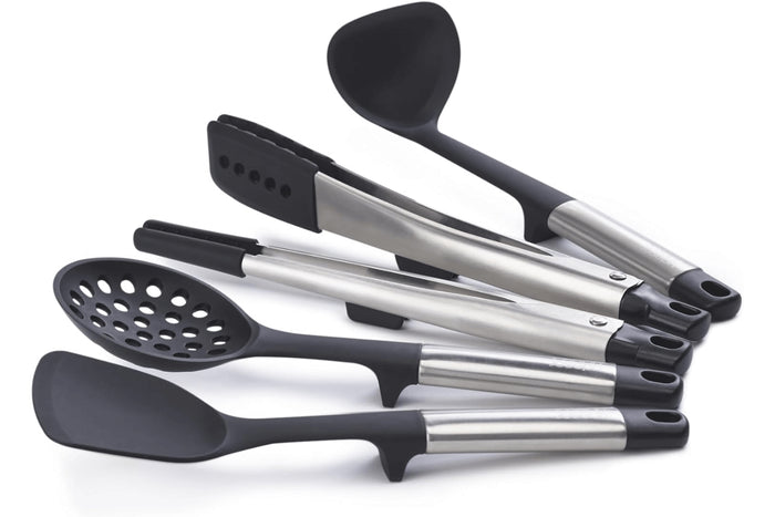 Set de 5 ustensiles Joseph Joseph Elevate Fusion en silicone avec support de rangement