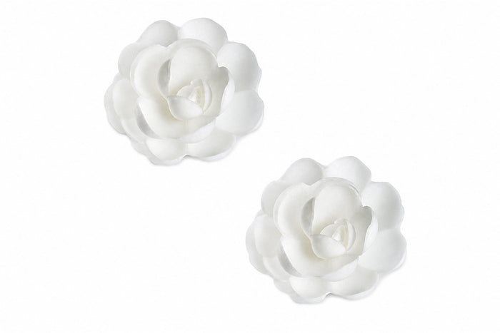 Set de 6 grandes roses blanches Patisdécor en azyme