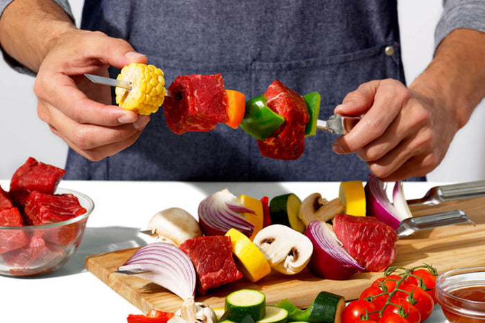 Set de 6 piques à brochettes OXO en acier inoxydable réutilisables