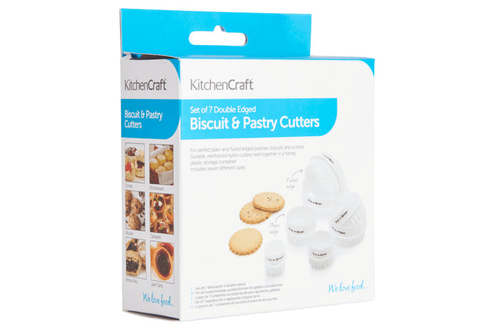 Set de 7 emporte-pièces KitchenCraft à double tranchant en polymère blanc