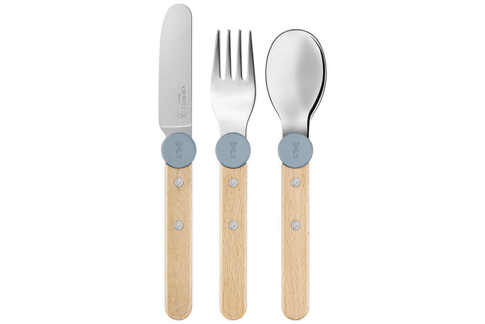 Set de couverts pour enfants Opinel Le Petit Gourmet coloris bleu pluie