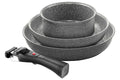 Set de cuisson 4 pièces Ballarini Torre 1 poêle 24cm + 1 poêle 28cm + 1 casserole 16cm + 1 poignée amovible