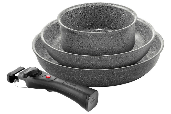 Set de cuisson 4 pièces Ballarini Torre 1 poêle 24cm + 1 poêle 28cm + 1 casserole 16cm + 1 poignée amovible