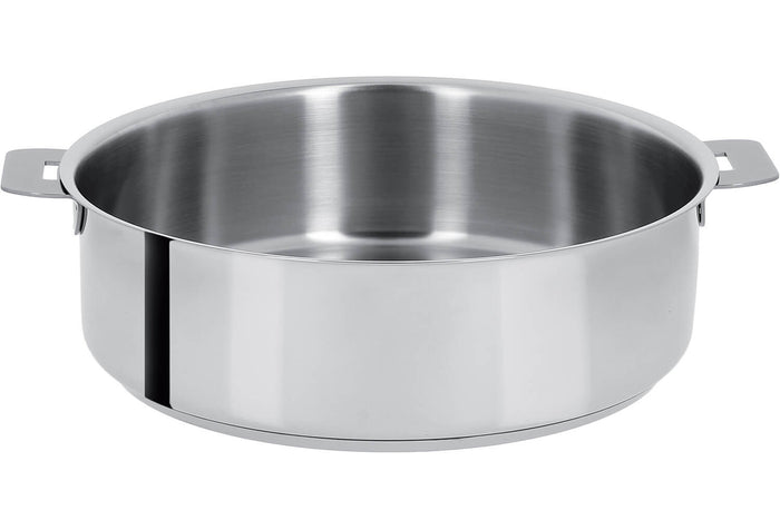 Set de cuisson Cristel Mutine amovible sauteuse 28cm + couvercle Platine + 2 anses framboise