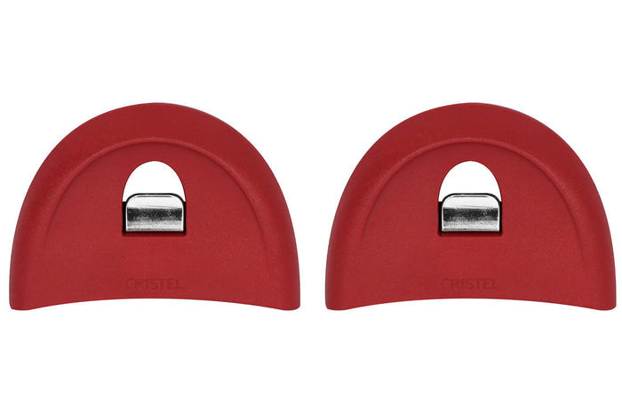 Set de cuisson Cristel Mutine amovible sauteuse 28cm + couvercle Platine + 2 anses framboise