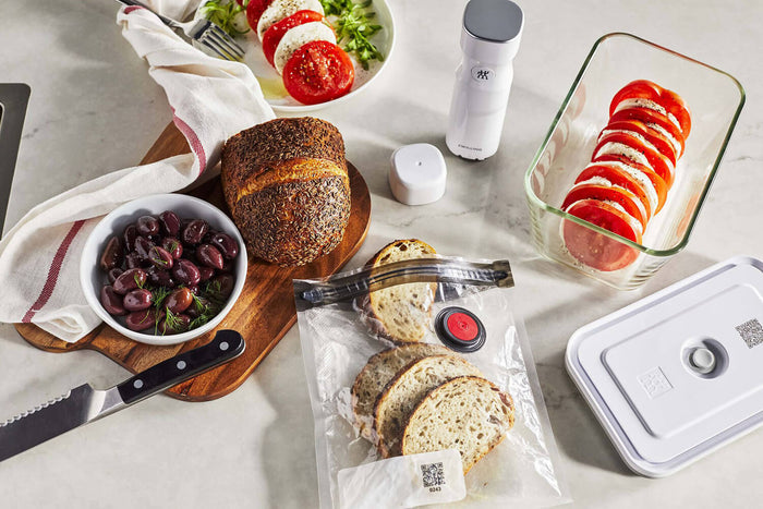 Set de démarrage Zwilling Fresh & Save 7 pièces M/L en verre 1 pompe à vide + 2 boîtes en verre + 4 sacs
