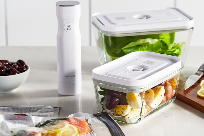 Set de démarrage Zwilling Fresh & Save 7 pièces M/L en verre 1 pompe à vide + 2 boîtes en verre + 4 sacs