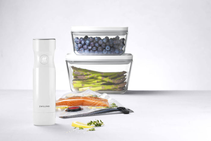 Set de démarrage Zwilling Fresh & Save 7 pièces M/L en verre 1 pompe à vide + 2 boîtes en verre + 4 sacs