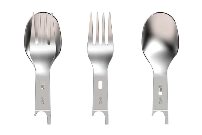 Set Picnic Plus Opinel N°08 fourchette + cuillère 2 en 1 avec étui serviette