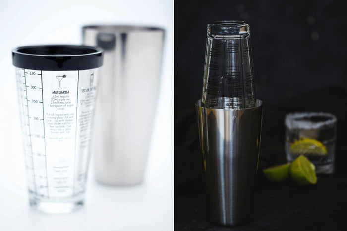 Shaker Boston à cocktail BarCraft en acier inox et verre gradué 400ml