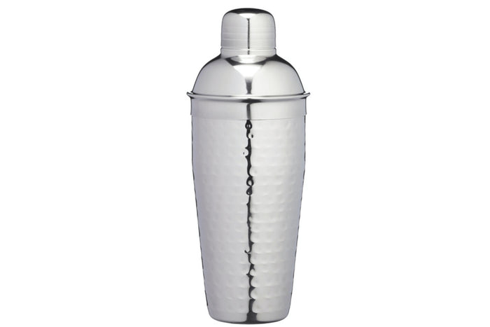 Shaker Cobbler à cocktail Barcraft en acier inoxydable martelé 700ml