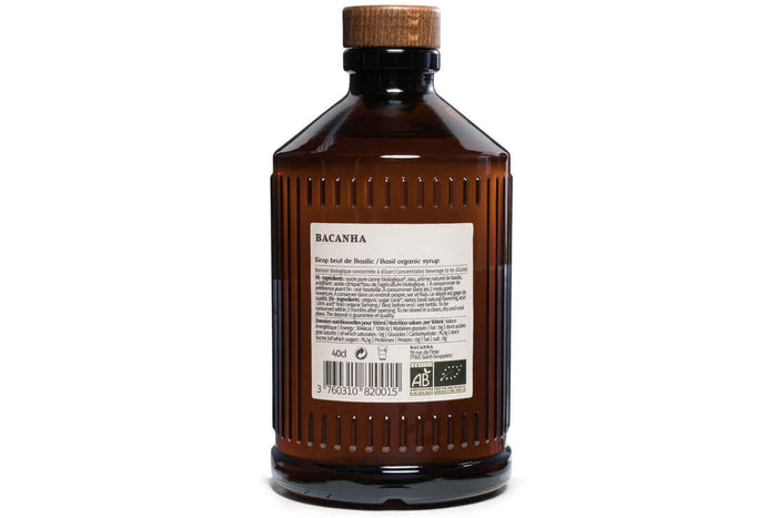 Sirop de basilic brut artisanal Bacanha certifié biologique 40cl