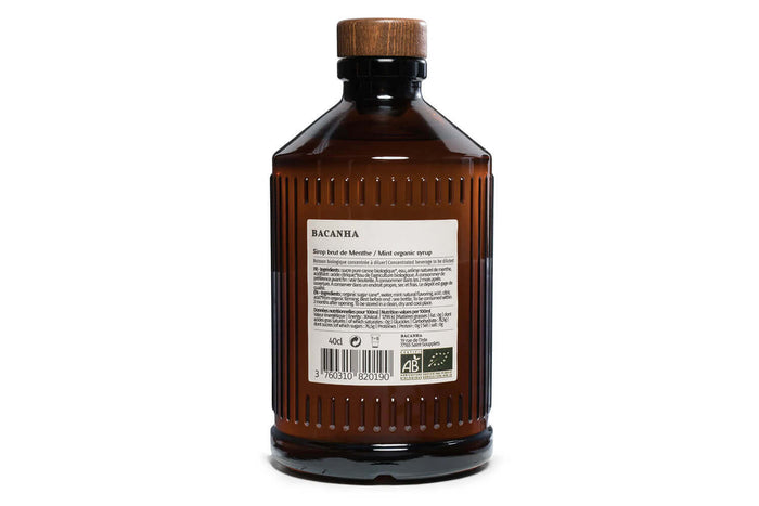 Sirop de menthe brut artisanal Bacanha certifié biologique 40cl