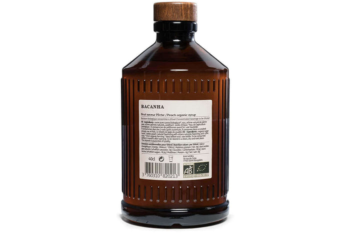 Sirop de pêche brut artisanal Bacanha certifié biologique 40cl