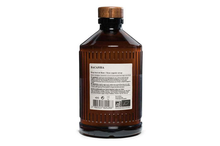 Sirop de rose brut artisanal Bacanha certifié biologique 40cl