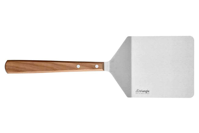 Spatule coudée à hamburger Triangle 41,5cm manche en bois de cerisier