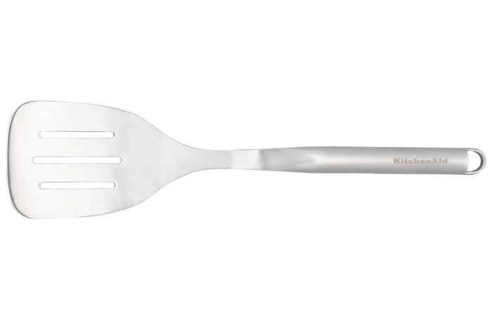 Spatule coudée ajourée Kitchen Aid tout en acier inoxydable