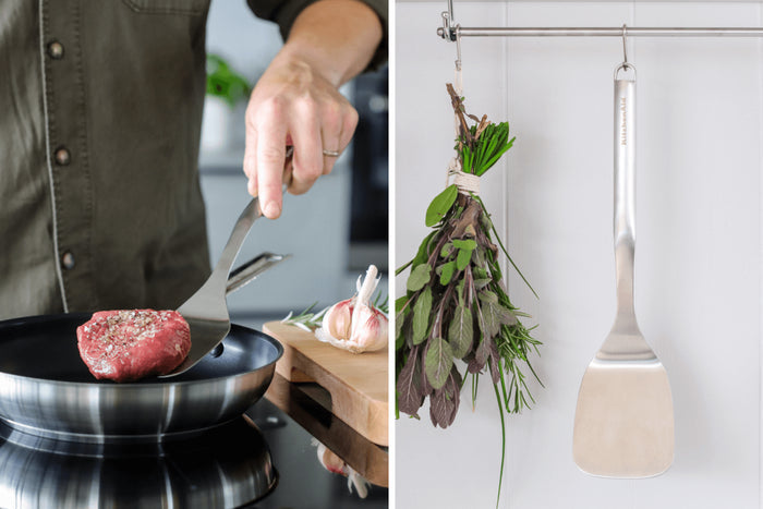 Spatule coudée Kitchen Aid tout en acier inoxydable