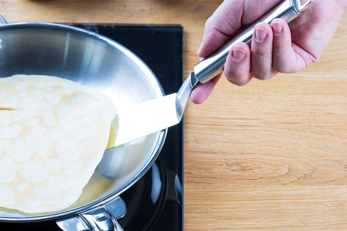 Spatule coudée large Cristel POC en acier inoxydable