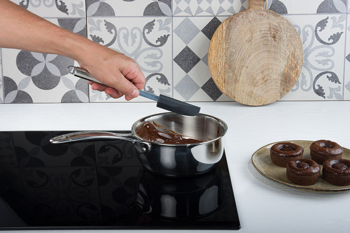 Spatule étroite Cristel POC en acier inoxydable et silicone