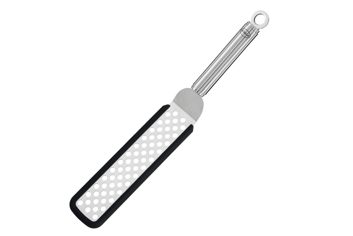 Spatule Rösle coudée perforée en silicone et acier inoxydable 32cm