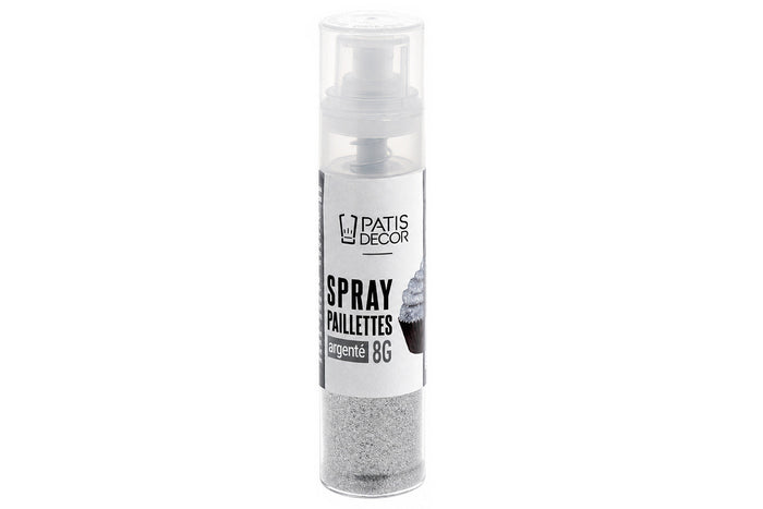 Spray de paillettes argentées Patisdécor 8g