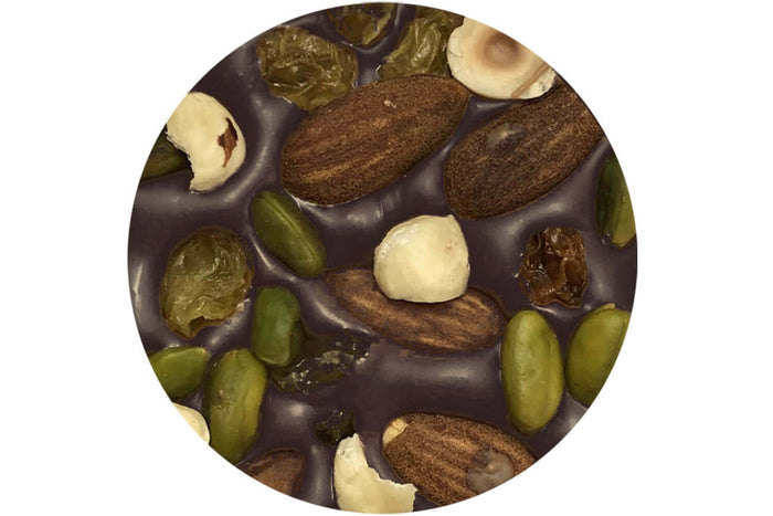 Tablette de chocolat noir Pécou La Charmeuse aux fruits secs - 100g