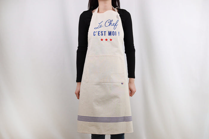 Tablier de cuisine Tissage de l'Ouest Joel fabriqué en France - Le Chef c'est moi