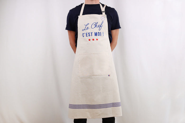Tablier de cuisine Tissage de l'Ouest Joel fabriqué en France - Le Chef c'est moi