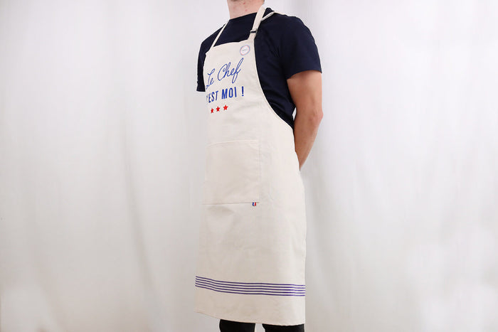 Tablier de cuisine Tissage de l'Ouest Joel fabriqué en France - Le Chef c'est moi