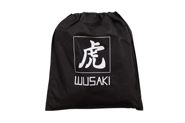 Tablier de cuisine Wusaki en toile noire charbon et cuir 83x67,5cm - Taille unique